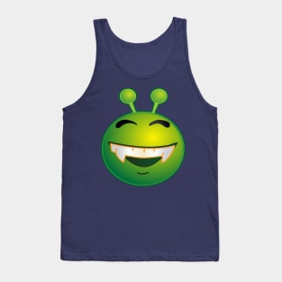 Funny Alien Monster ET Extraterrestrial Martian Green Man Emoji for Women, Men and Kids 6 Tank Top